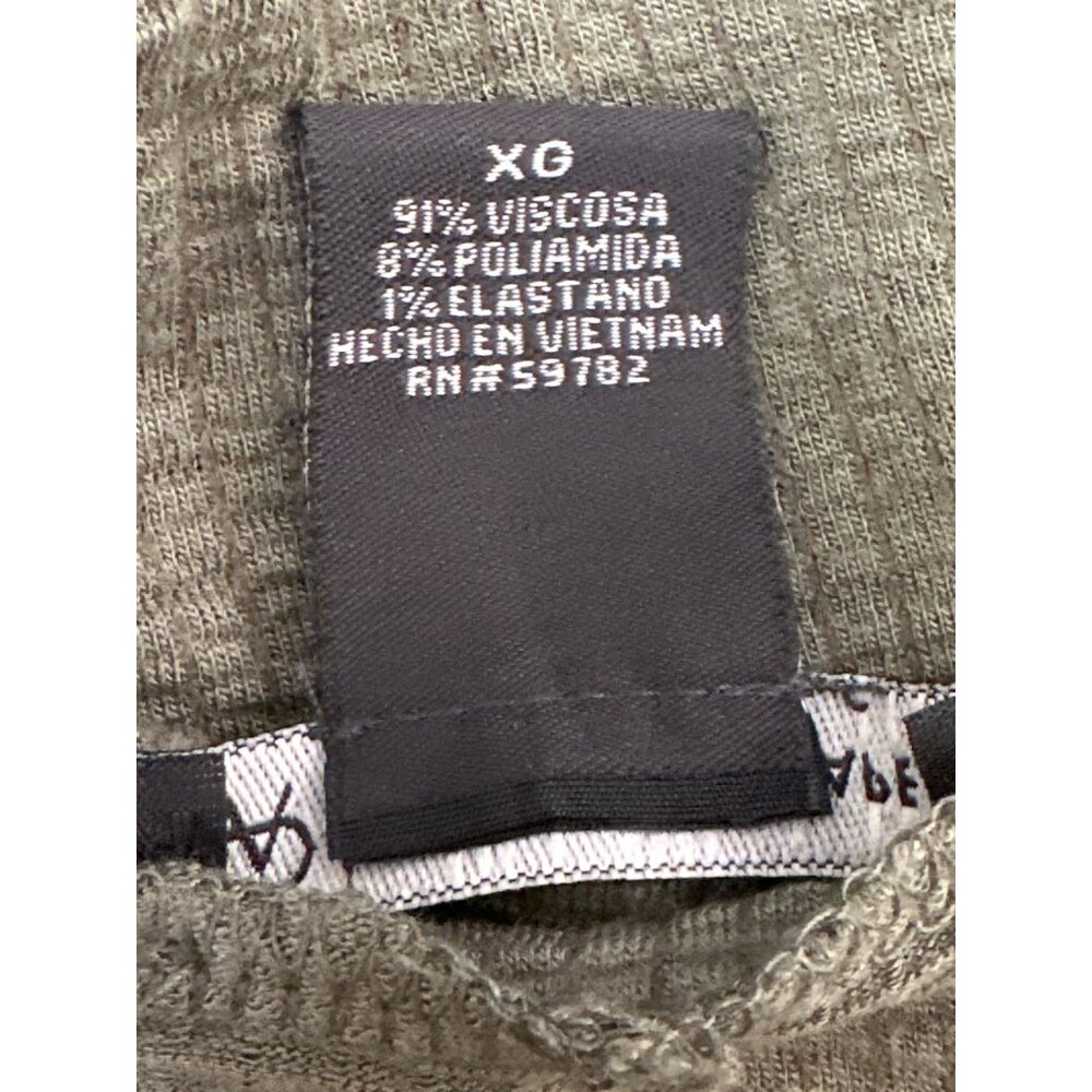 Adrianna Papell XL Olive Waffle Knit V Neck Short Sleeve Tee Minimalist Casual - Picture 5 of 7